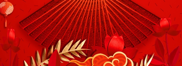 元旦紅色背景文藝海報(bào)banner背景