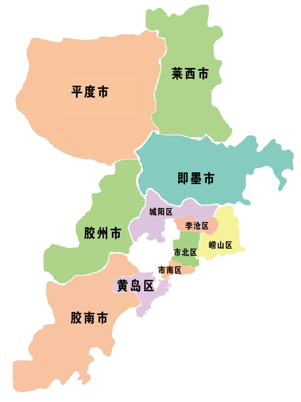 青岛区域分布图