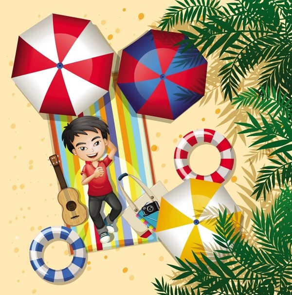 卡通夏天兒童