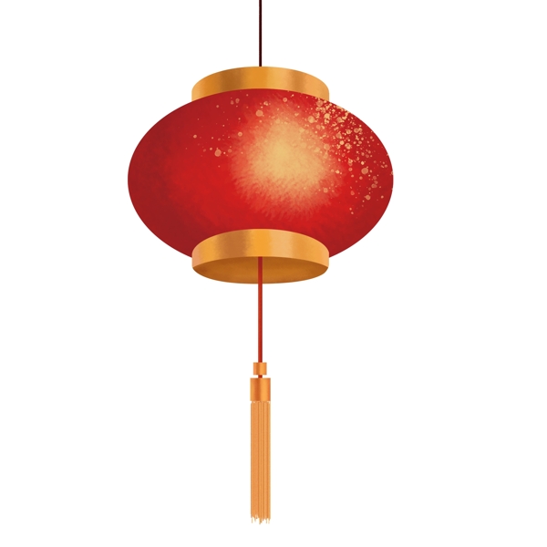 红色圆形喜庆新年灯笼元素
