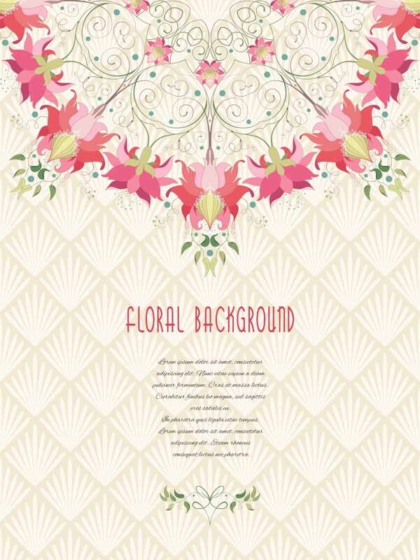 粉色花朵婚礼春日柔和花朵纹理矢量背景