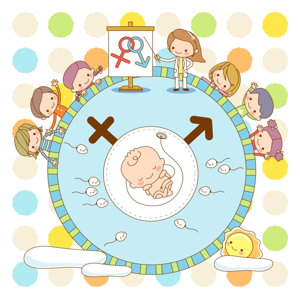 卡通兒童插畫矢量AI188