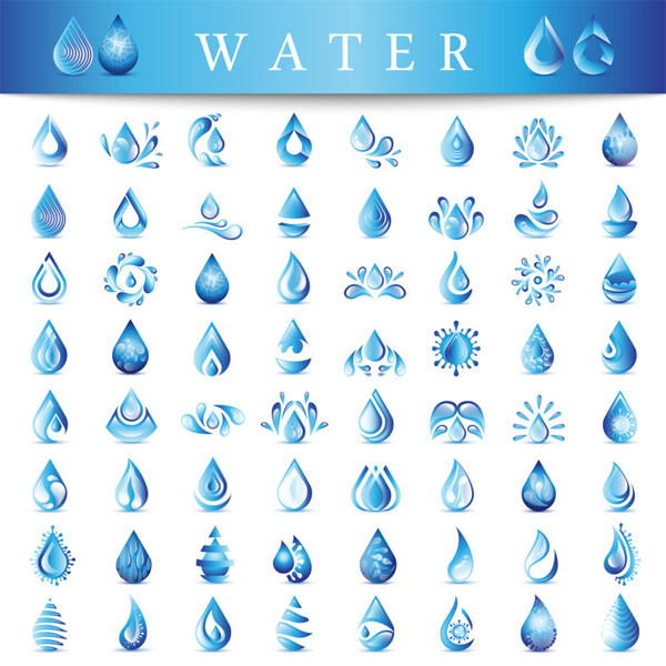 蓝色水滴logo设计图片