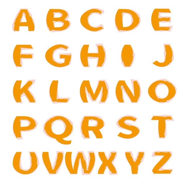 橙色膨胀英文字母表