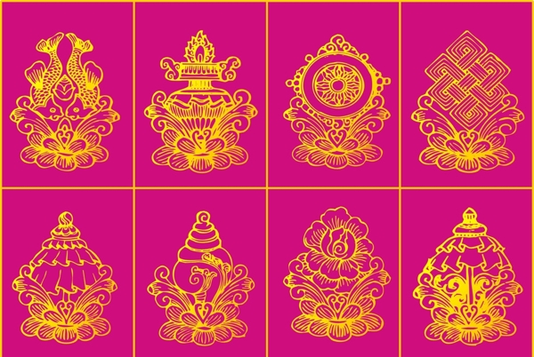 佛教图案八宝图片