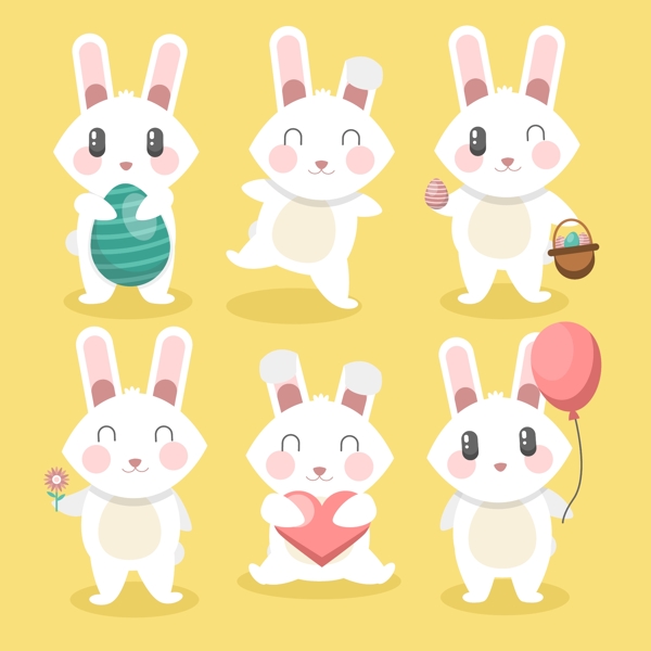 卡通复活节快乐的兔子