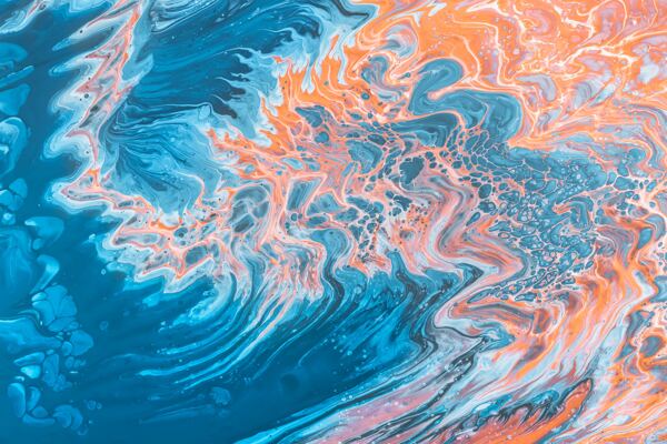 海水中夕陽波紋
