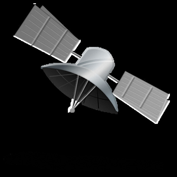 灰色三维人造卫星免抠png透明素材