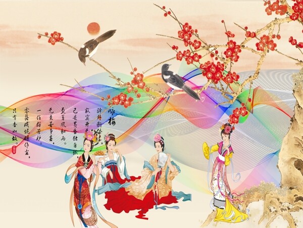 新中式背景墻