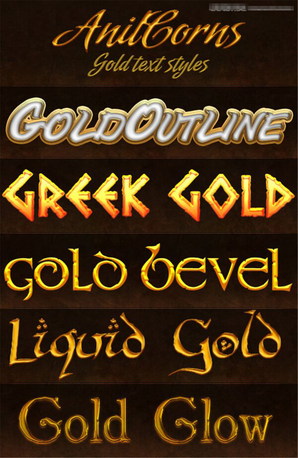 黄金字字体样式