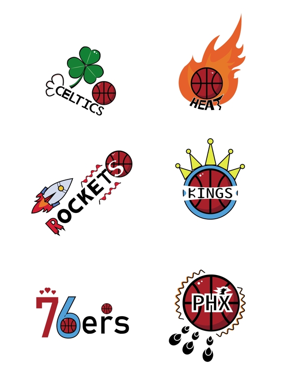 NBA球队logo装饰图案可商用