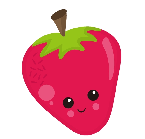 草莓水果创意可爱卡通矢量素材