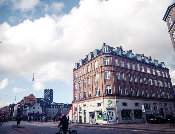 哥本哈根干净的街头和建筑