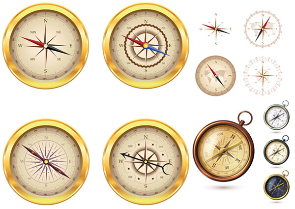 航海指南针设计矢量素材