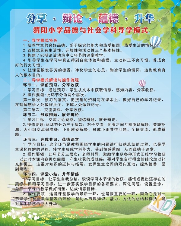 小學(xué)展板品德與社會學(xué)科導(dǎo)學(xué)模式