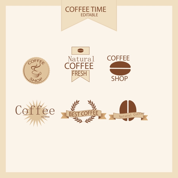 复古的英文咖啡标志素材