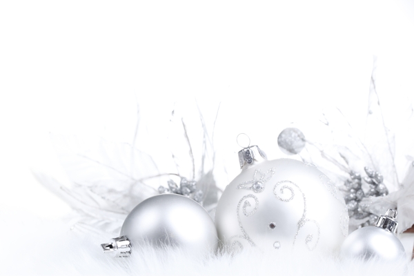 银色圣诞彩球图片