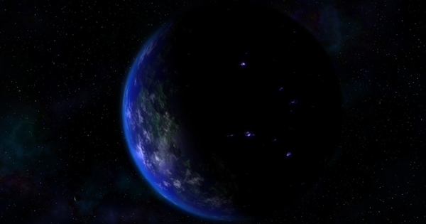 蓝色星球质感桌面背景图片