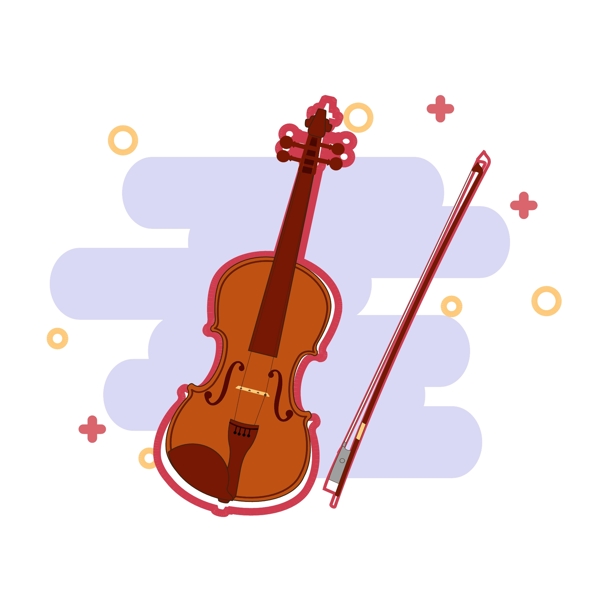 矢量卡通小提琴乐器素材可商用