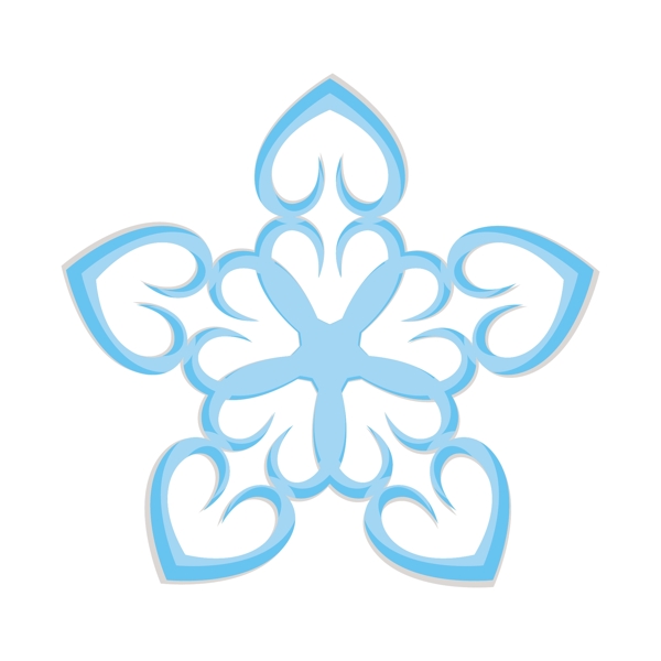 心的形狀雪花設計