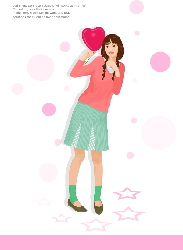 矢量可愛女孩圖