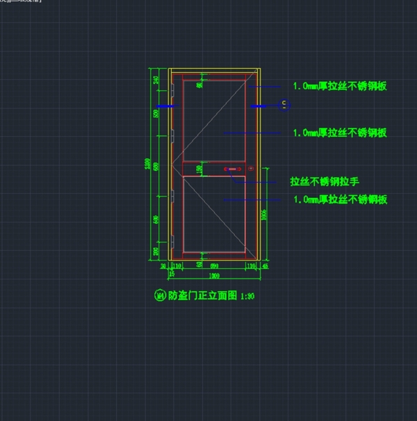 防盜門cad