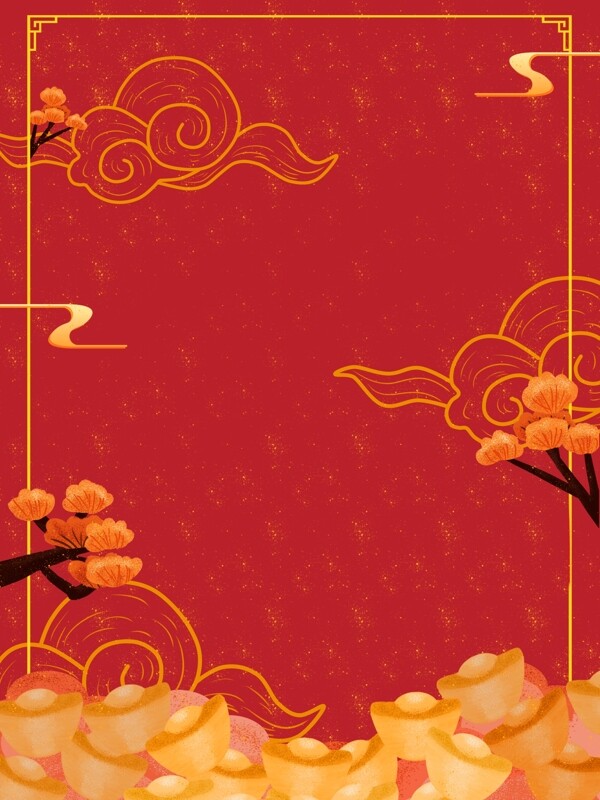 簡(jiǎn)約中國(guó)風(fēng)新年祥云背景設(shè)計(jì)