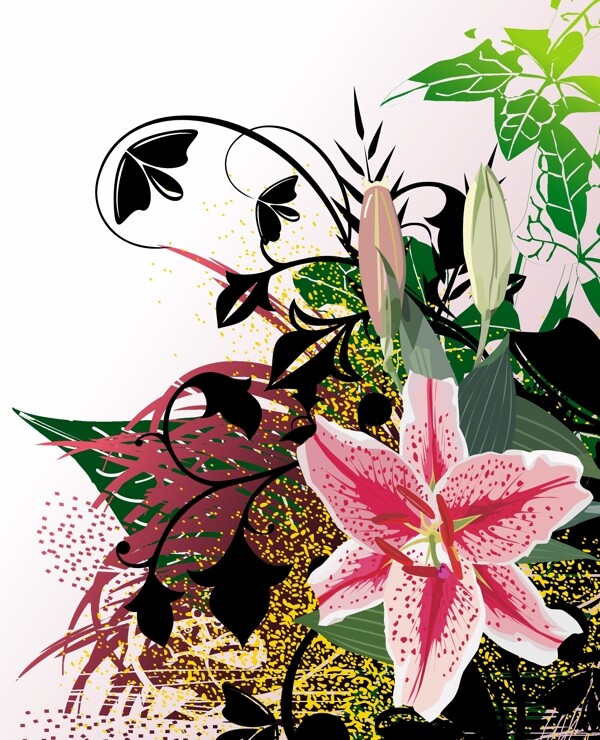 歐美花紋4385矢量EPS
