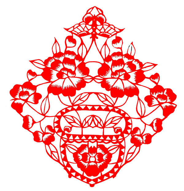 花鳥窗花剪紙民間美術(shù)0116