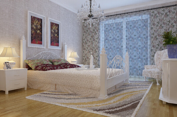 现代卧室风格模型效果图