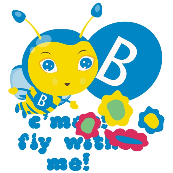 位图婴童T恤图案动物小蜜蜂免费素材