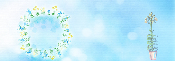 婚紗照清新花環(huán)背景banner