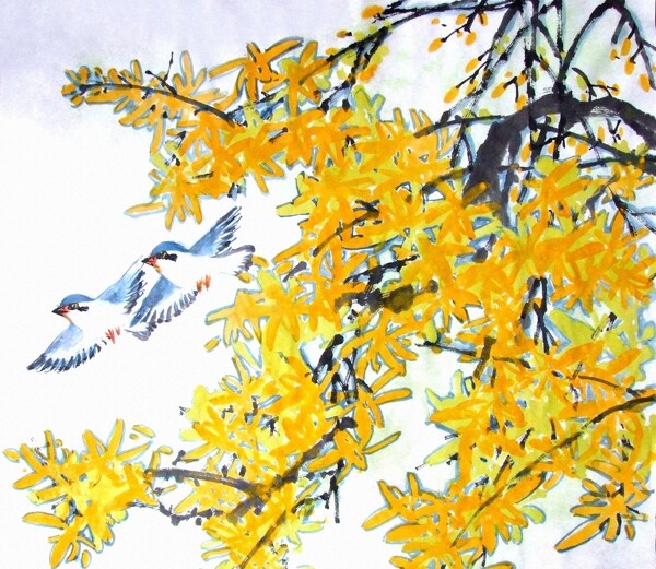 位圖植物圖案寫(xiě)意花卉動(dòng)物鳥(niǎo)免費(fèi)素材
