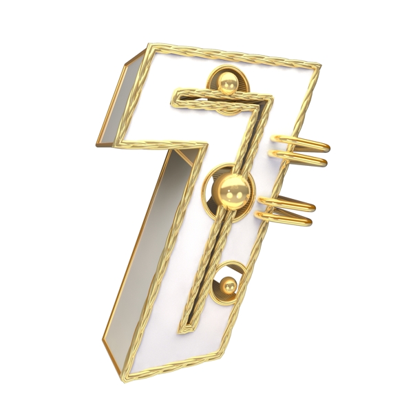 金色倒計時數(shù)字7可商用