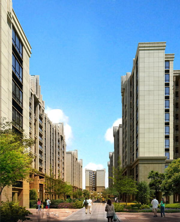 小區(qū)建筑設(shè)計(jì)內(nèi)景透視圖圖片