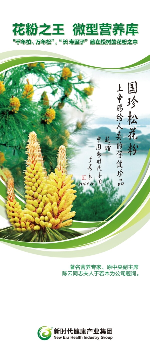 新時(shí)代國診松花粉于若木題詞