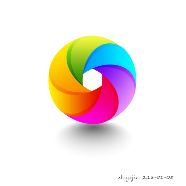 多彩圆环logo设计