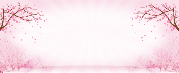 清新粉色大樹banner背景素材