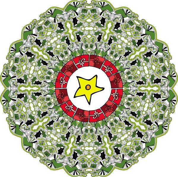 摘要圣誕花環(huán)矢量插畫