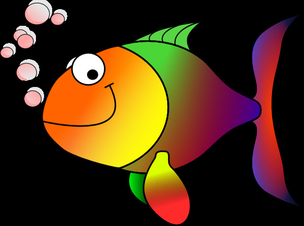 鼓泡卡通魚(yú)剪貼畫(huà)