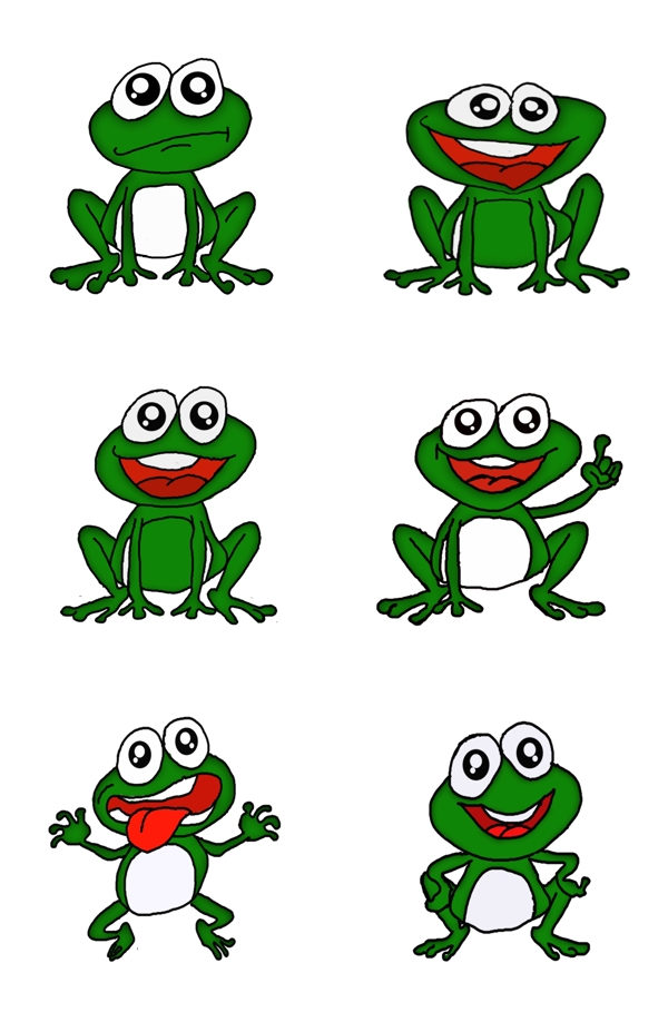 手绘青蛙绿色青蛙表情qq表情网络表情