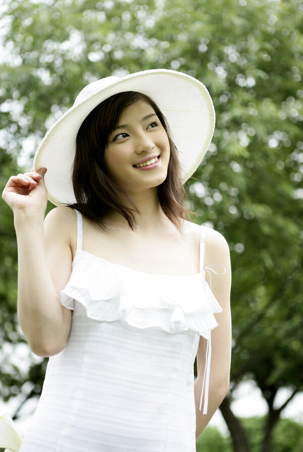 戴帽子的美女素材圖片