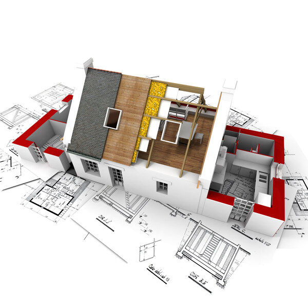 建筑平面图与房子