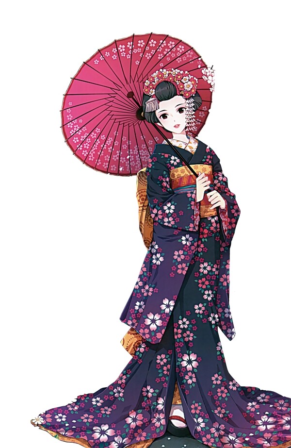 日本和服打伞女人