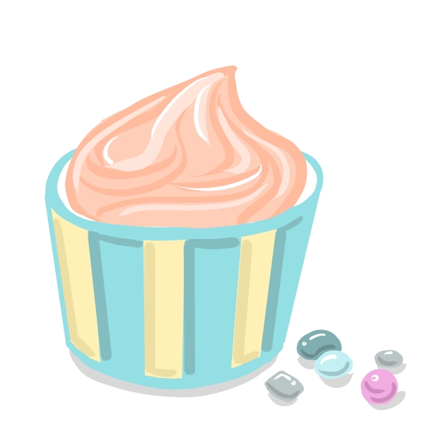 美食蛋糕卡通粉色