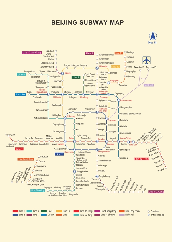 北京地铁线路图转曲2011版英文图片
