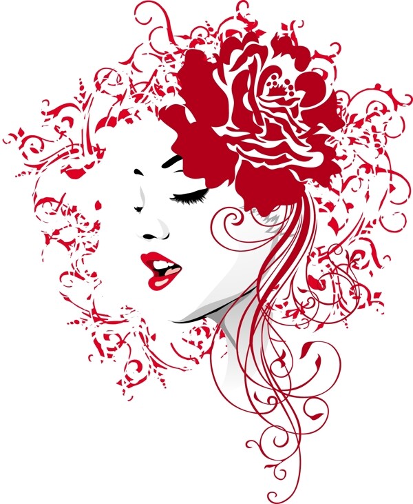 印花矢量圖女人抽象人物免費(fèi)素材