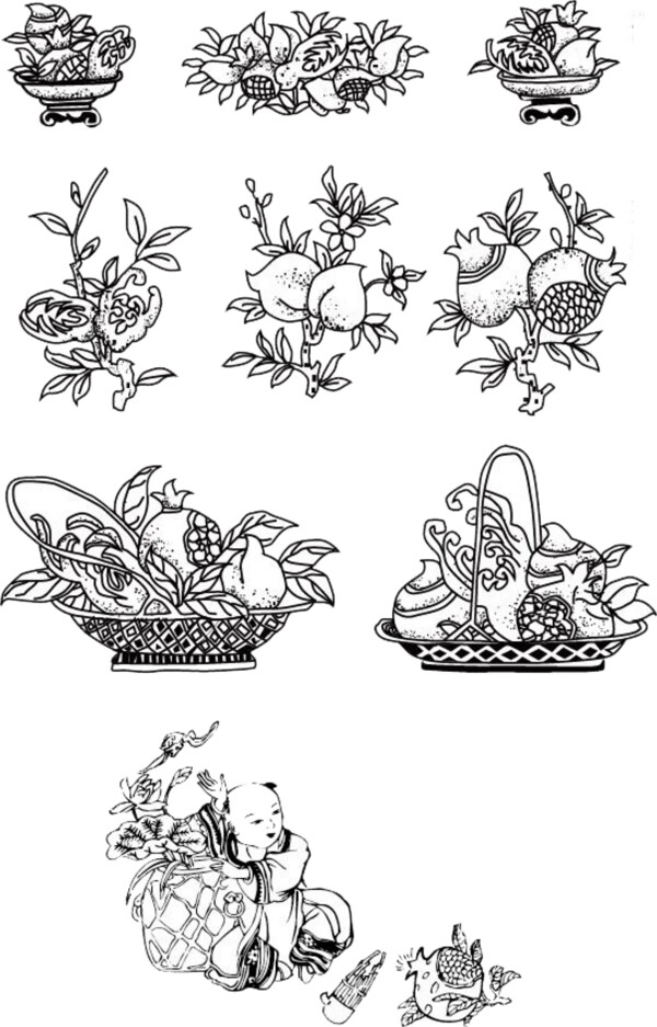 黑白花紋