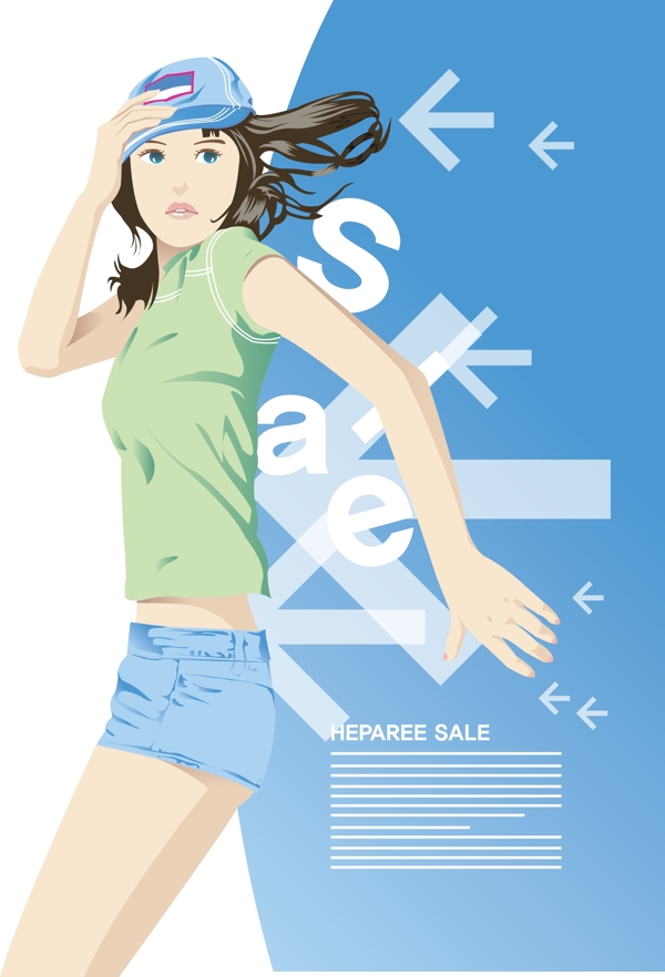 韓國(guó)矢量人物插畫女圖片