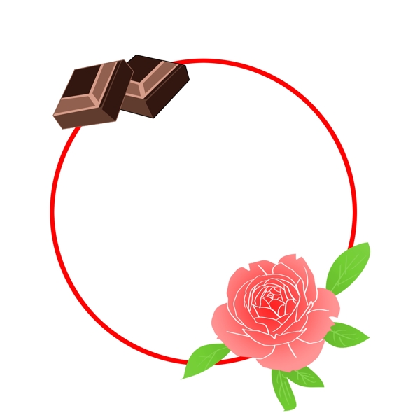巧克力装饰情人节边框